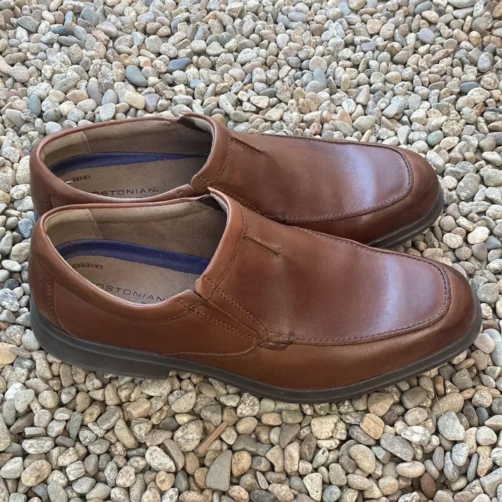 Mens Bostonian Leather Brown Dress Slip On Shoes Size 11.5
